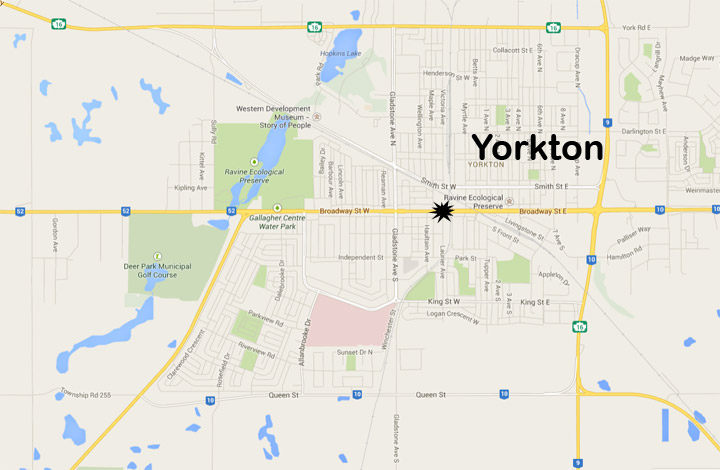 Emergency services were called to a complaint of a train versus pedestrian collision that occurred at the railway crossing in Yorkton, Saskatchewan.