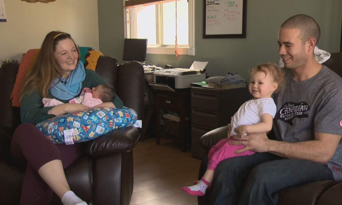 Robyn and Brook Tyler with their two daughters Rosalie and Charlotte, April 9, 2014