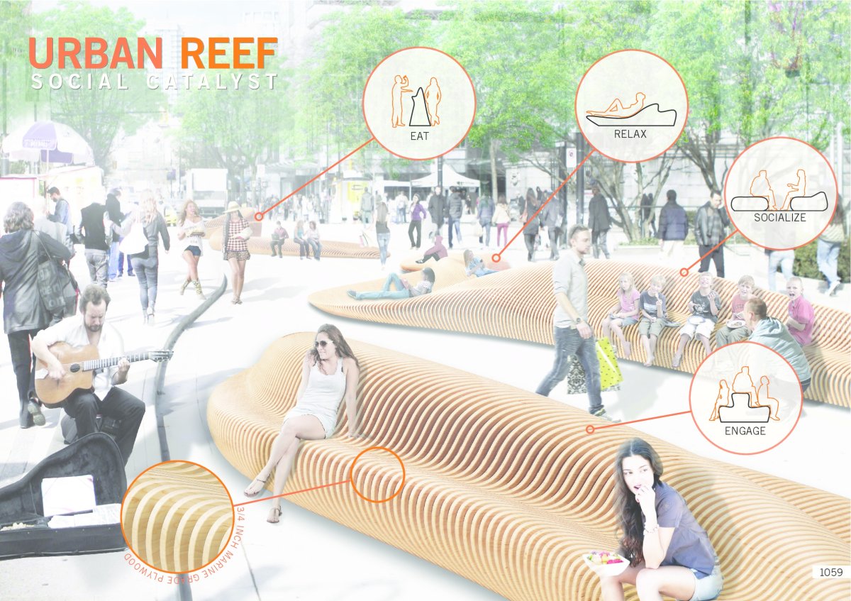Urban Reef will be installed in the 800-block of Robson Street in the early summer. 