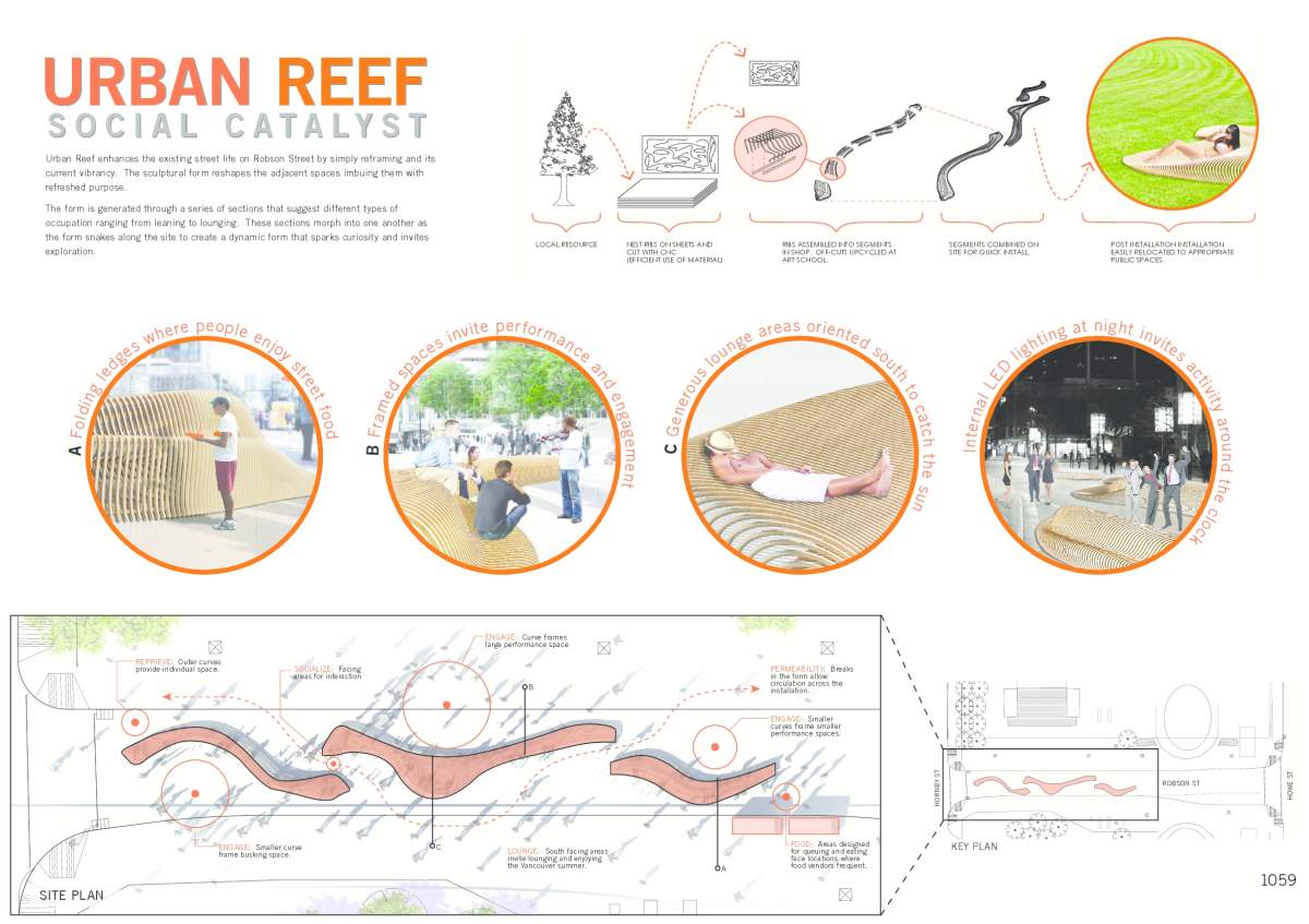 Urban Reef will be installed in the 800-block of Robson Street in the early summer.