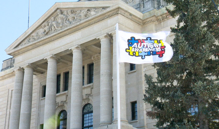 Saskatchewan raised a flag at the Legislative Building to recognize World Autism Awareness Day.