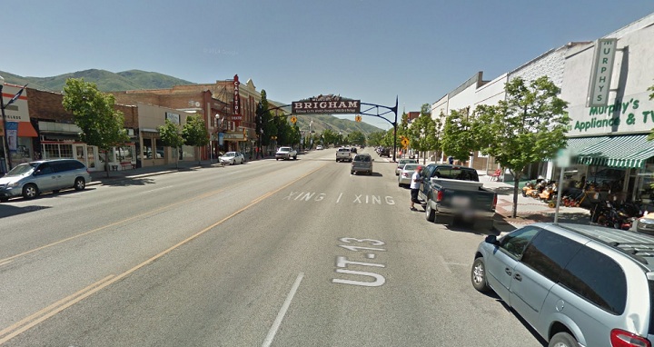 Google Street View screenshot of Brigham City, Utah. 