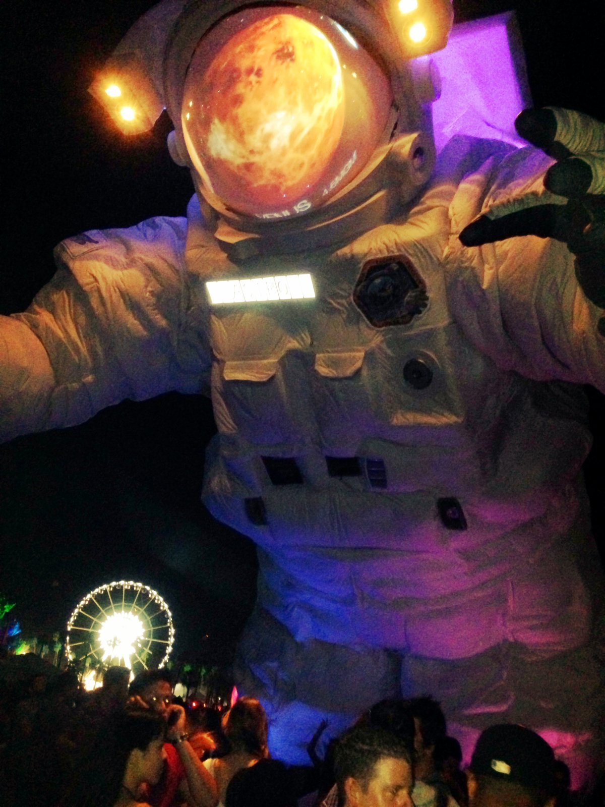 A roaming astronaut at Coachella.