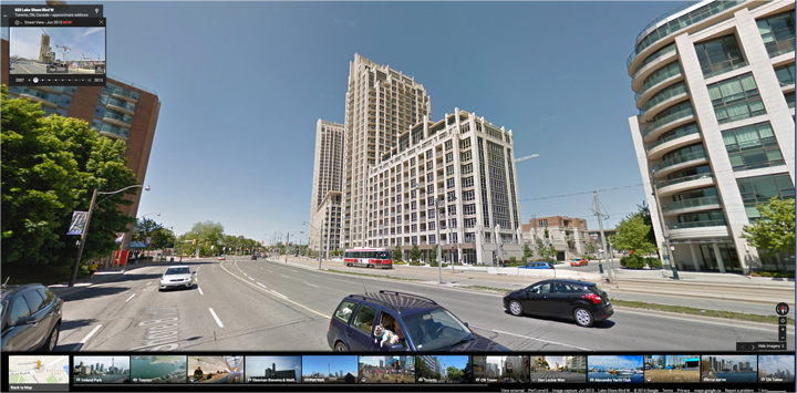 The new feature shows condo construction on Lakeshore Blvd. in Toronto.