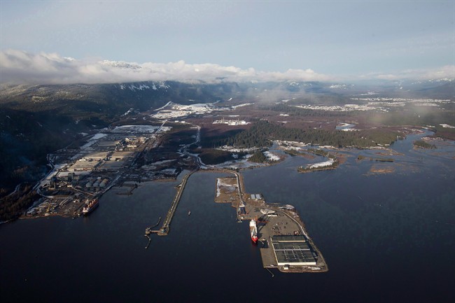 Douglas Channel, the proposed termination point for an oil pipeline in the Enbridge Northern Gateway Project, is pictured in an aerial view in Kitimat, B.C., on Tuesday January 10, 2012. Residents of Kitimat will cast votes in a local plebiscite Saturday for or against the multibillion-dollar Northern Gateway pipeline. THE CANADIAN PRESS/Darryl Dyck.