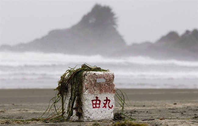 Ocean debris from Japan is pictured in Tofino, B.C., April, 18, 2012. 