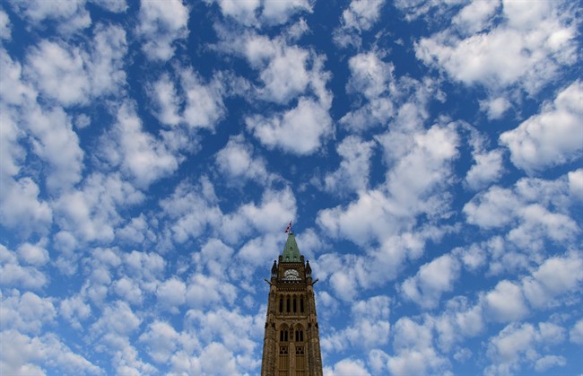 The Peace Tower is seen on Parliament Hill in Ottawa on November 5, 2013. 