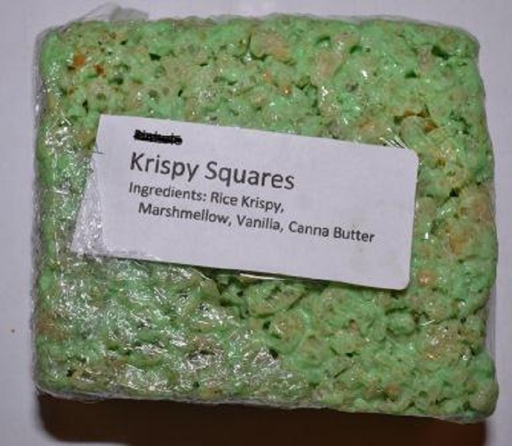 An example of a krispy treat made with pot.