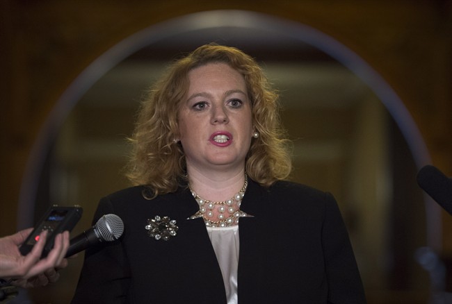 Lisa MacLeod, Progressive Conservative MPP for Nepean-Carleton, speaks to reporters at Queen's Park in Toronto on Tuesday, April 15, 2014.