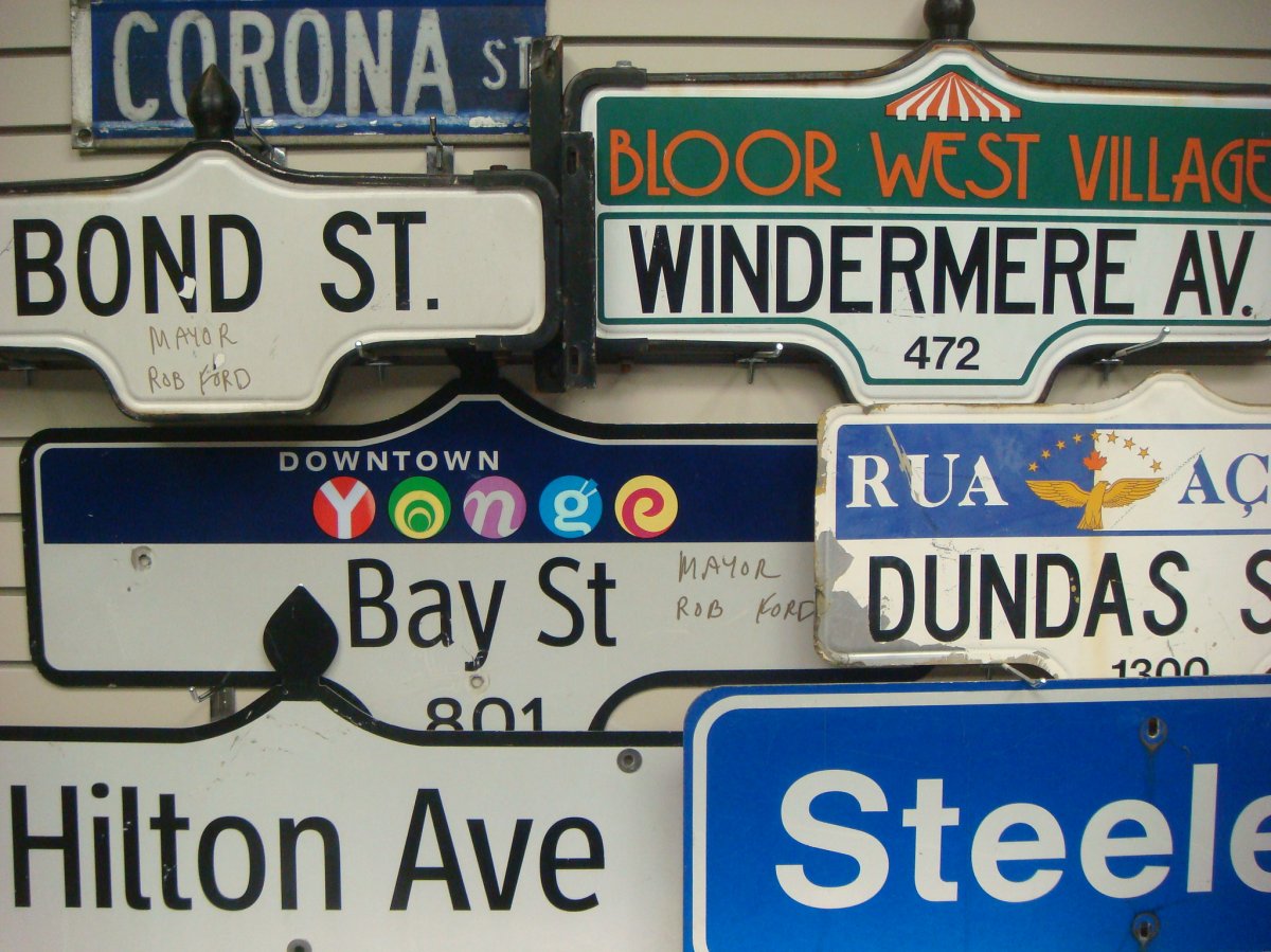 Several hundred vintage Toronto street signs are up for auction.