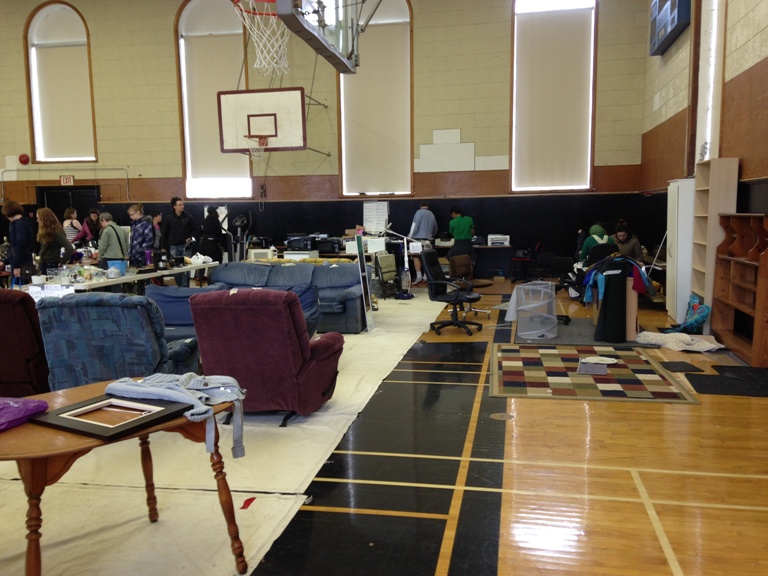Organized by students at Dalhousie University, the secondhand sale saw hundreds of shoppers flutter in and out of Studley Gym with used or slightly worn items, which were donated by students and residents.