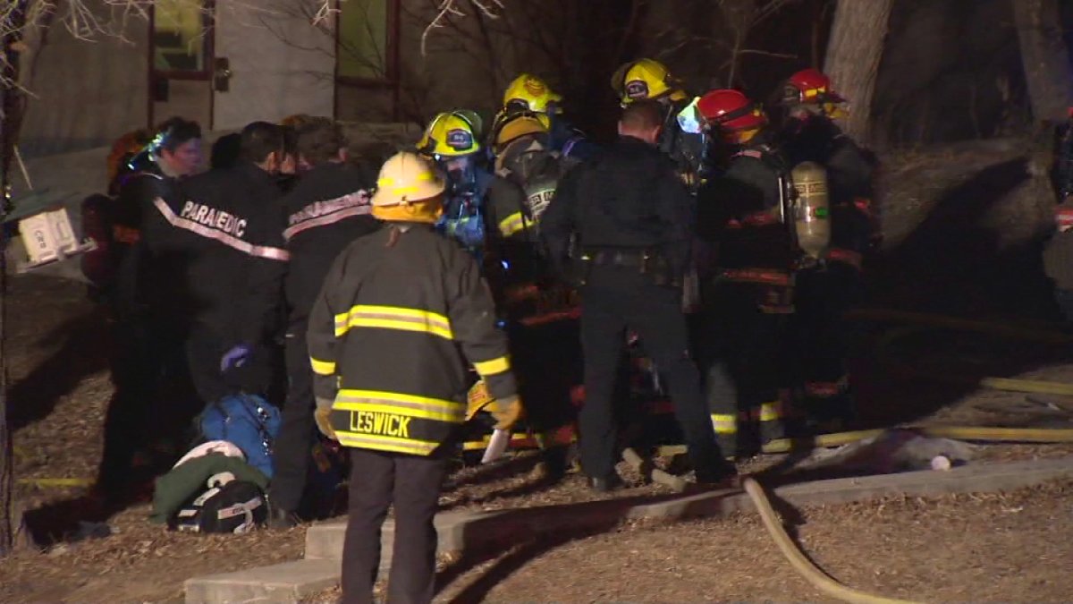 One man died after a fire tore through a home on the 300-block of Enfield Crescent near Marion Street in Winnipeg.