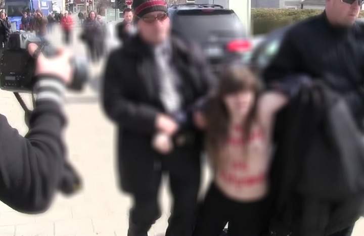 Quebec Femen protest Couillard