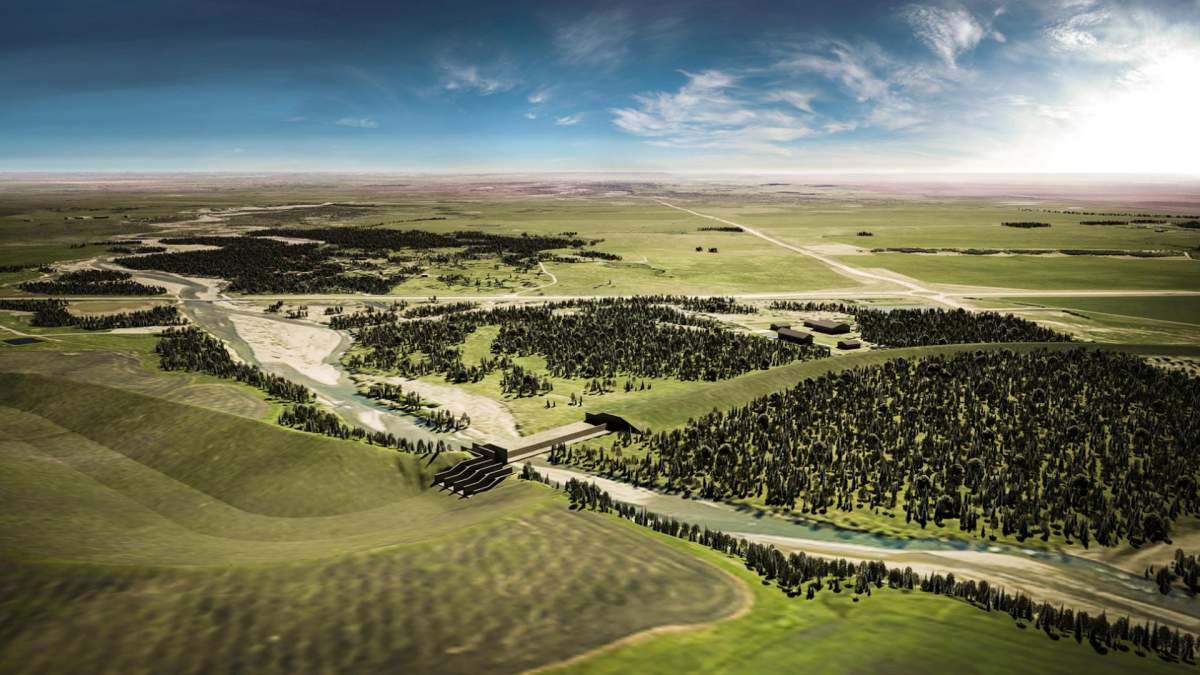 Artist’s rendition of a proposed flood water storage site near Springbank Road west of Calgary.