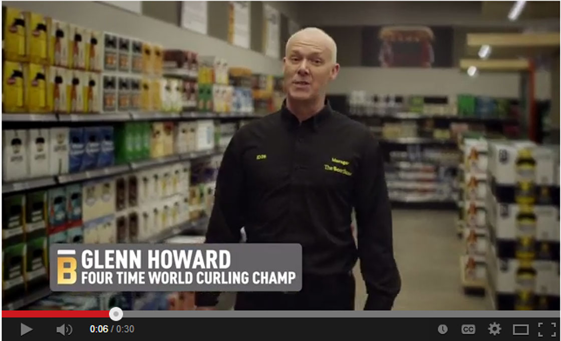 Canadian curler Glenn Howard is featured in new ads from The Beer Store.