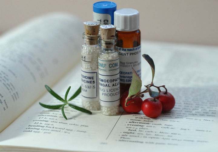 In this photo taken on Feb. 6, 2009, a collection of homeopathic treatments are displayed in the office of a homeopathic practitioner, in Cambridge, Mass.