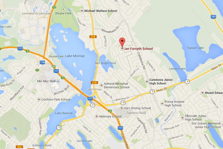 Location of Ian Forsyth School in Dartmouth