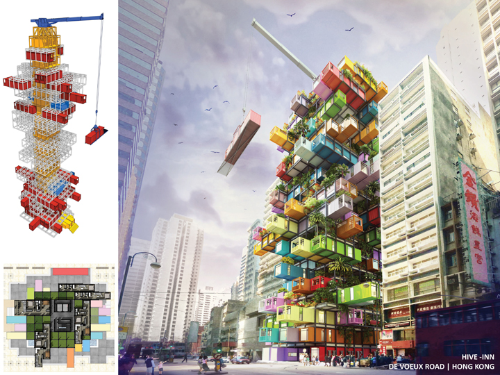 Jenga-Like Hotel Made of Stacked Shipping Containers - WebUrbanist