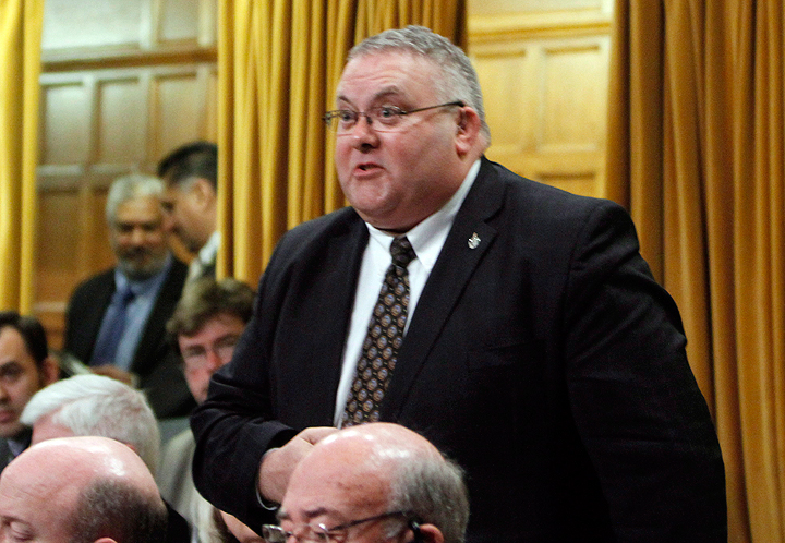 Conservative MP Joe Preston stands in the House of Commons during Question Period in Ottawa, Wednesday March 28, 2012.