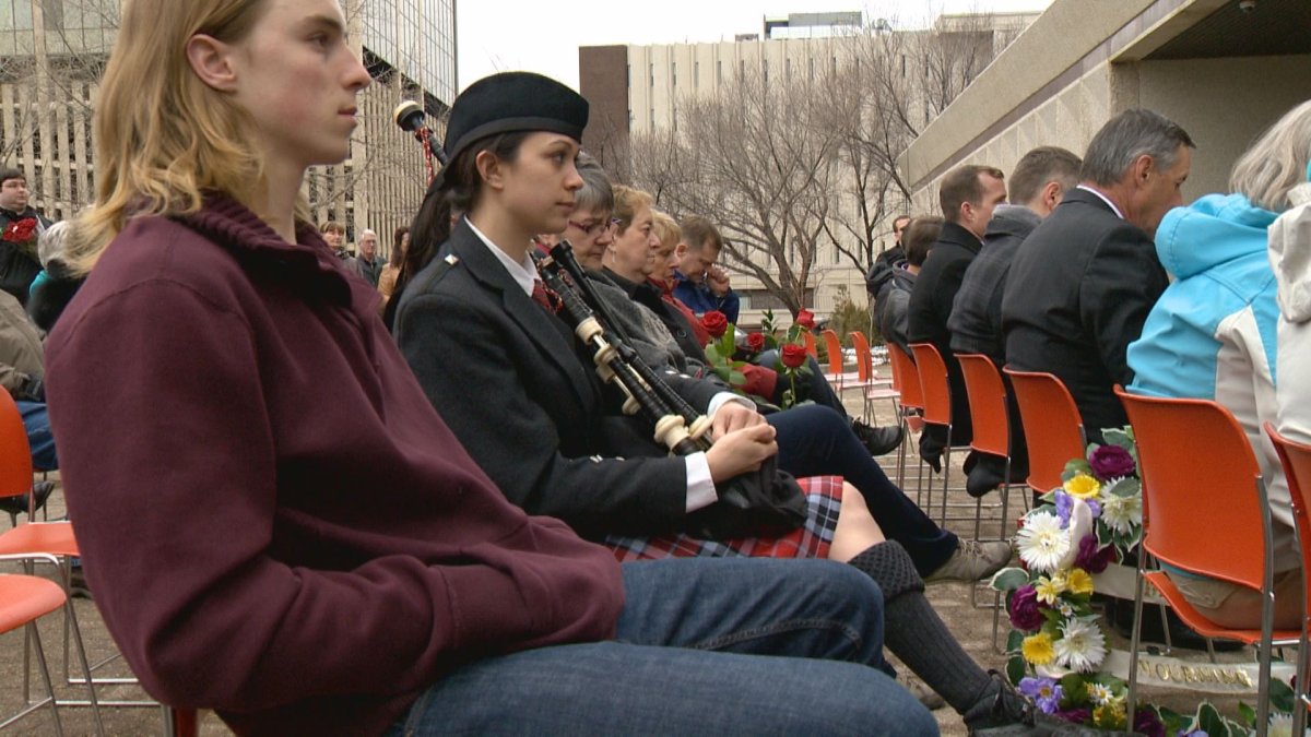 A ceremony was held in front of city hall honouring the people who lost their lives.