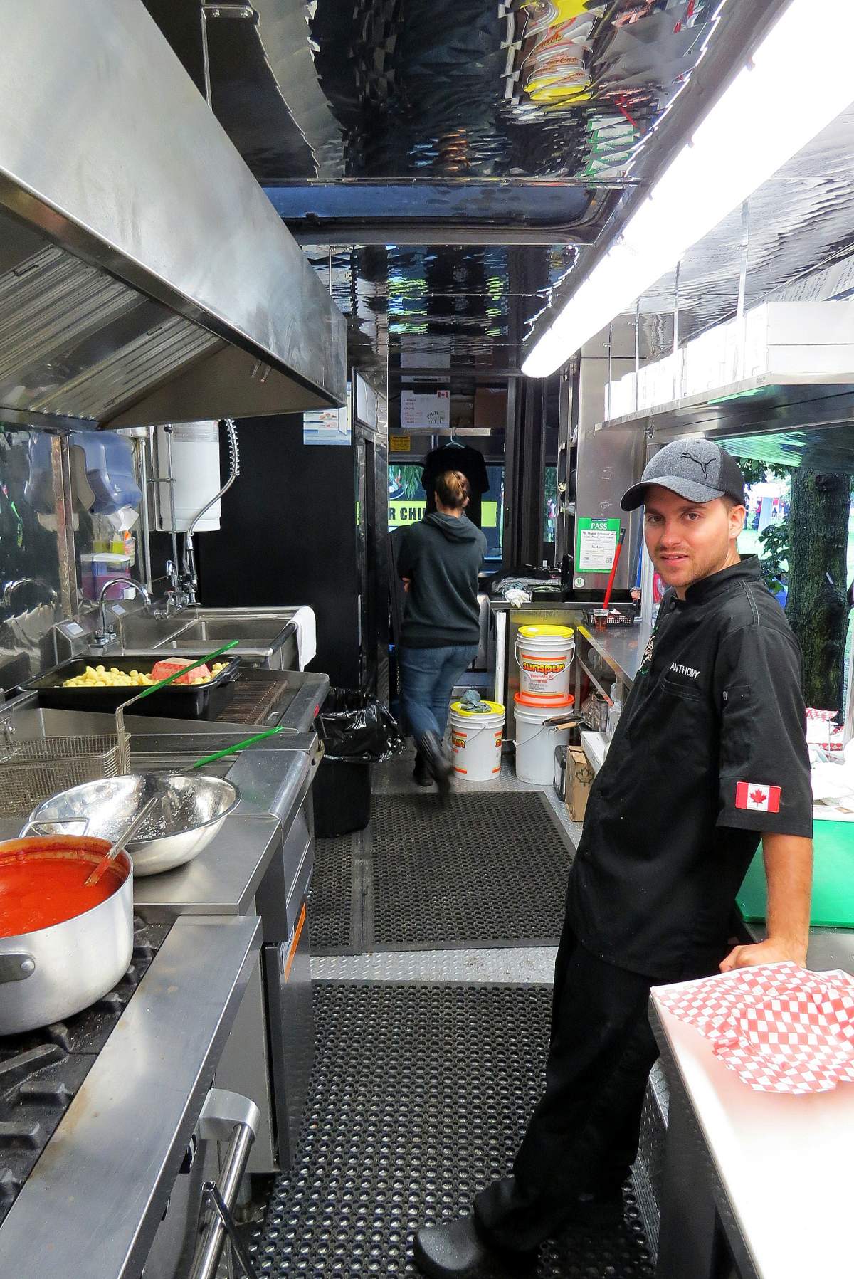 The huge kitchen in the Frankie Fettuccine truck