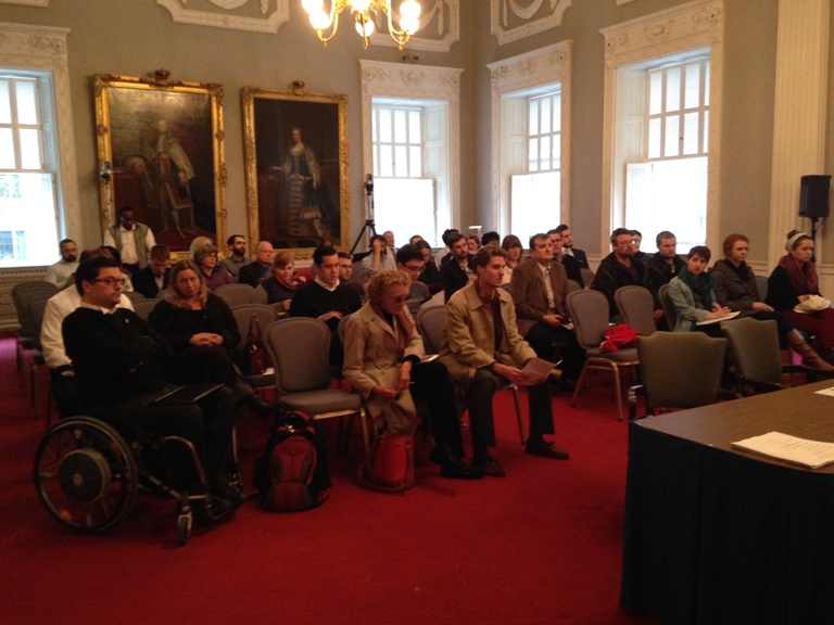 About 75 people turned up at Province House to participate in the Law Amendments Meeting and challenge the government on its move to eliminate the graduate retention rebate.