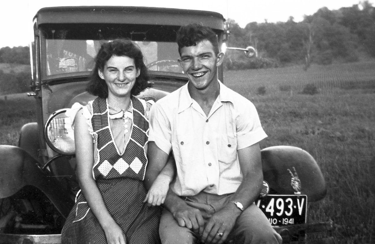 In this September 1941 photo provided by Dick Felumlee, Kenneth and Helen Felumlee pose for a photo nearly three years before their marriage in February 1944. The Felumlees, who celebrated their 70th wedding anniversary in February, died 15 hours apart from each other last week. 