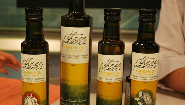 Camelina oil has many uses in cooking as explained to Jessica by Elysia Vandenhurk.