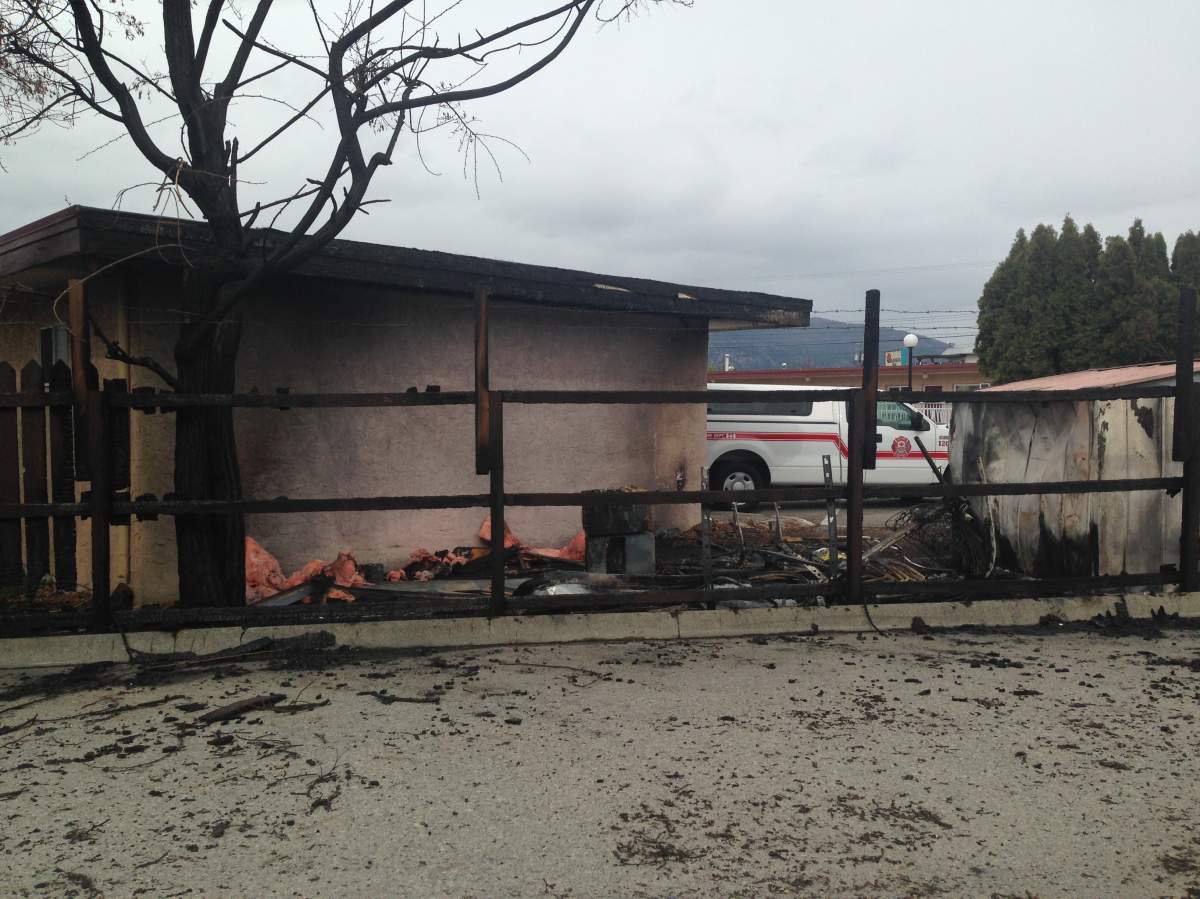 A small blaze took place at the back of the Swiss Sunset Inn in Penticton.