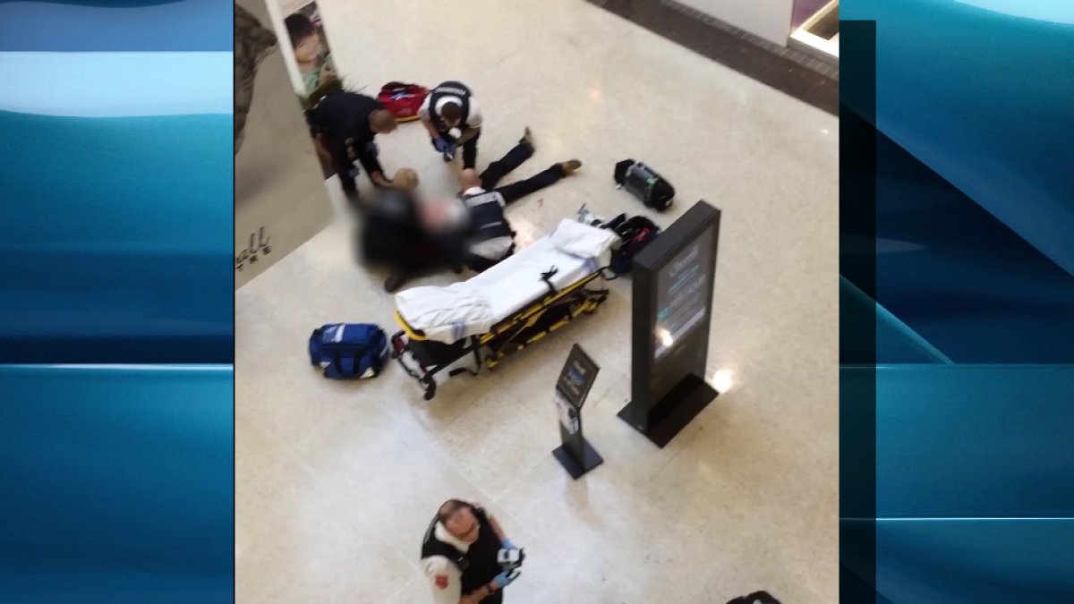 Four people have been injured after a stabbing incident at the Cornwall Centre.