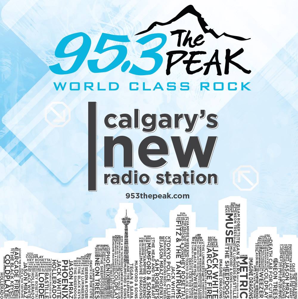 95.3 The Peak officially launches in Calgary at 9:53 a.m. on Friday, April 25th, 2014.