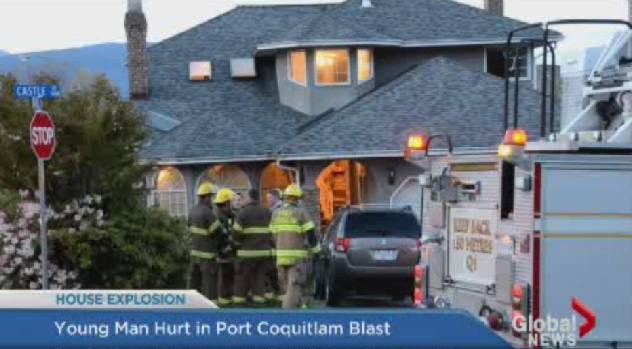 A young man was hurt in a house explosion in Port Coquitlam.