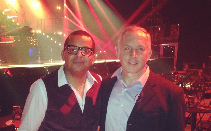 Global News Morning News co-anchor Richard Dagenais with Gregory Charles in 2014.