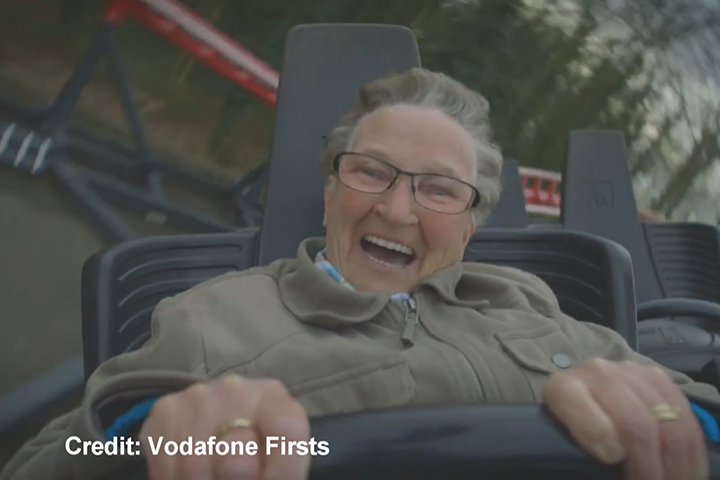 WATCH 70 year old grandma takes first rollercoaster ride