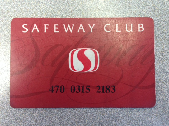 The discontinued Safeway loyalty card.