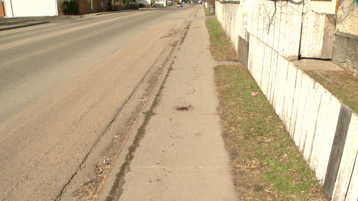 Police were called to the area of 4th and Athol Street at 8 p.m. on Friday after a man was shot. The blood trail was still visible Saturday morning.