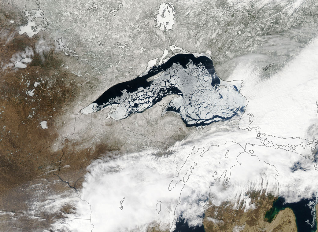 The ice on Lake Superior has been very slow to melt following a frigid winter and a colder-than-normal spring. 