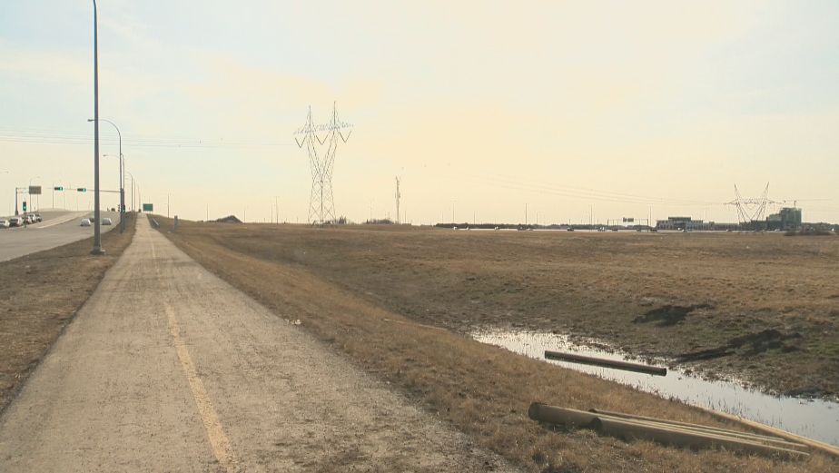 The area where a burning swastiska is said to have been found in southwest Edmonton in the early hours of April 21, 2014.