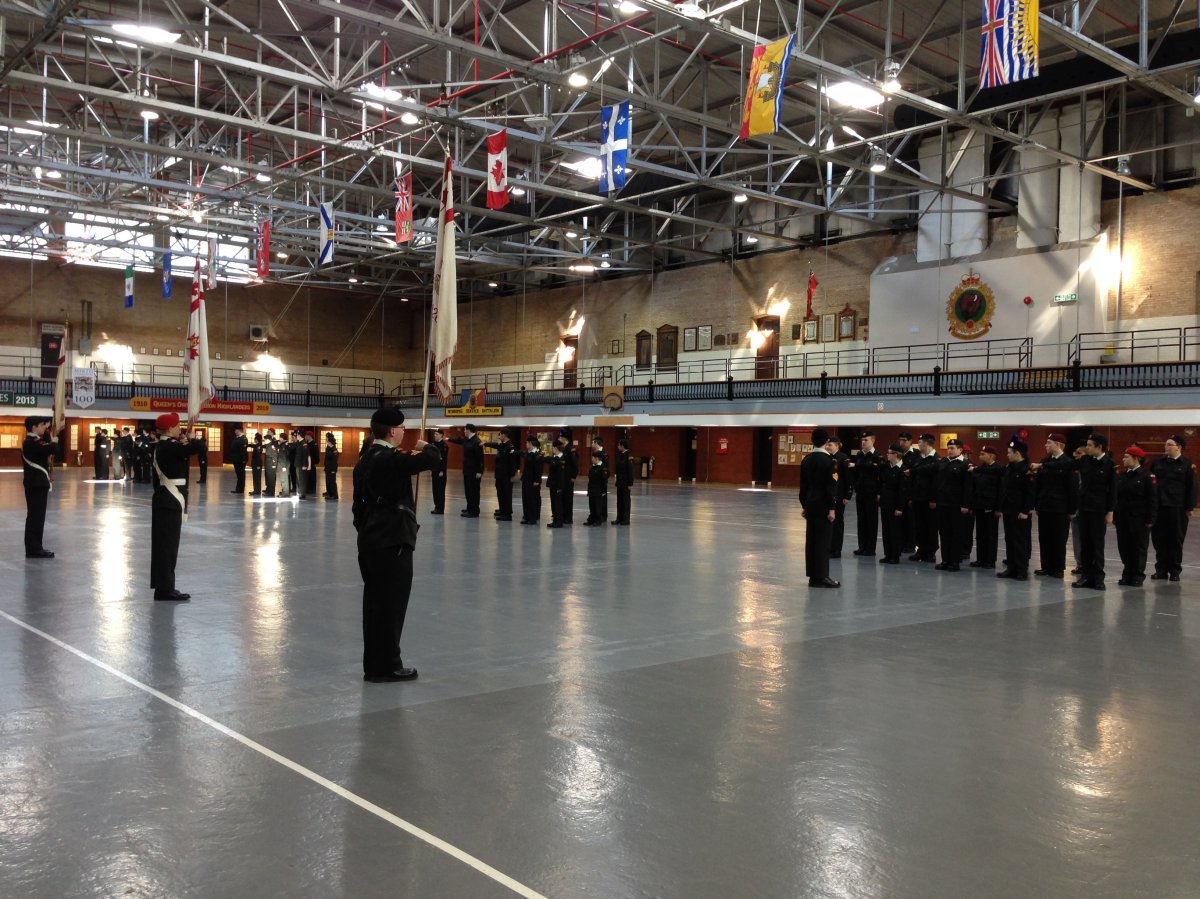 Cadets line up for annual Vimy Ridge memorial parade.