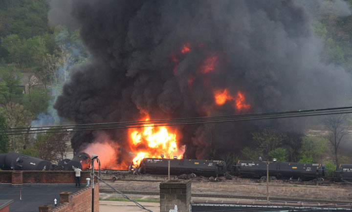 Fiery train derailment in Virginia causes building evacuations ...
