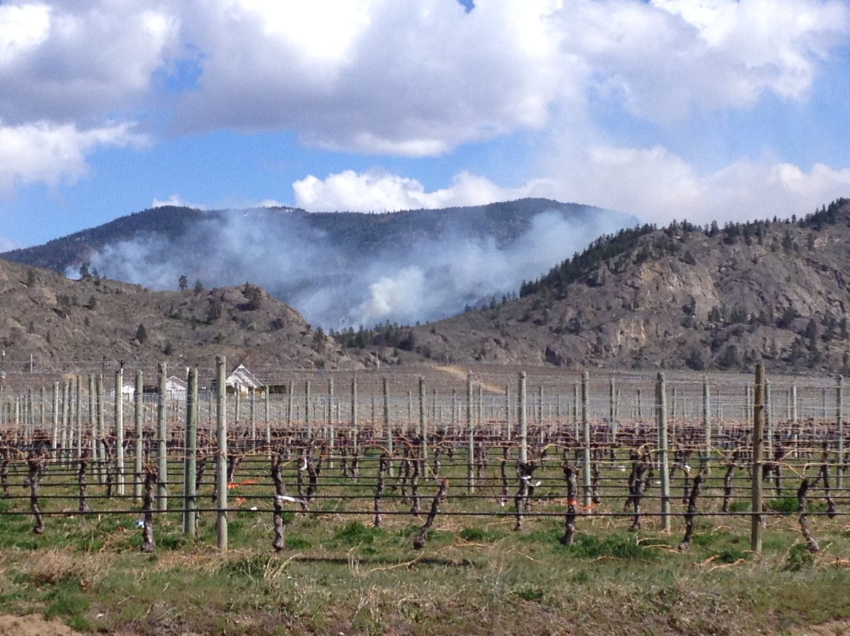 The wildfire currently burning in Osoyoos.