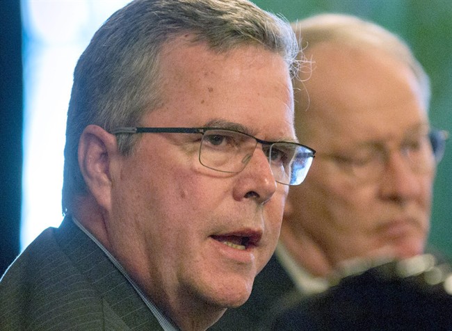 This March 19, 2014 file photo shows former Florida Gov. Jeb Bush speaking at an education forum in Nashville, Tenn. 