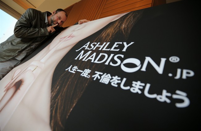 In this Tuesday, April 1, 2014 photo, Noel Biderman, chief executive of Avid Life Media Inc., which operates AshleyMadison.com., poses during a photo session in Tokyo. 