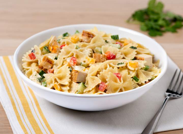 Chef Emil Shellborn’s Curried Yogourt Bows, which appear in the recipe book Catelli Pasta Plus Five: Five-ingredient Summer Pasta Dishes by Some of Canada’s Top Chefs. 