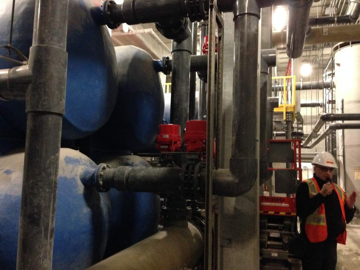 Just one of the water filtration rooms