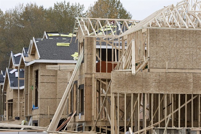 New homes are shown being built in Abbotsford, B.C.