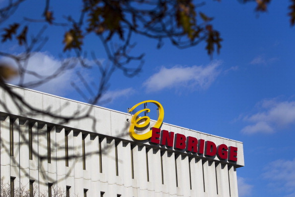 Enbridge Inc. signage is displayed outside of the company's corporate office in Toronto, Ontario, Canada, on Friday, Oct. 28, 2011. 