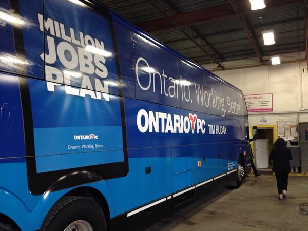Progressive Conservative provincial election bus.
