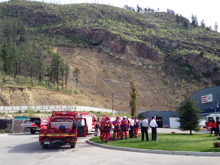 Rescue crews are on the scene at Mount Boucherie in West Kelowna where two children are said to be stuck on a cliff. 