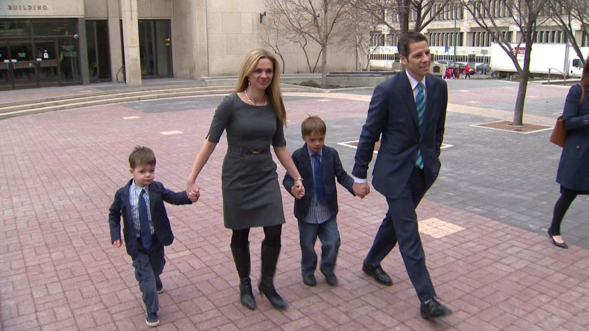 Brian Bowman arrives at City Hall Tuesday with his family by his side to register as a mayoral candidate.